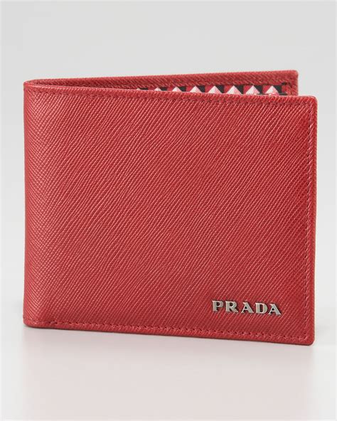 prada red mens wallet|authentic prada wallet.